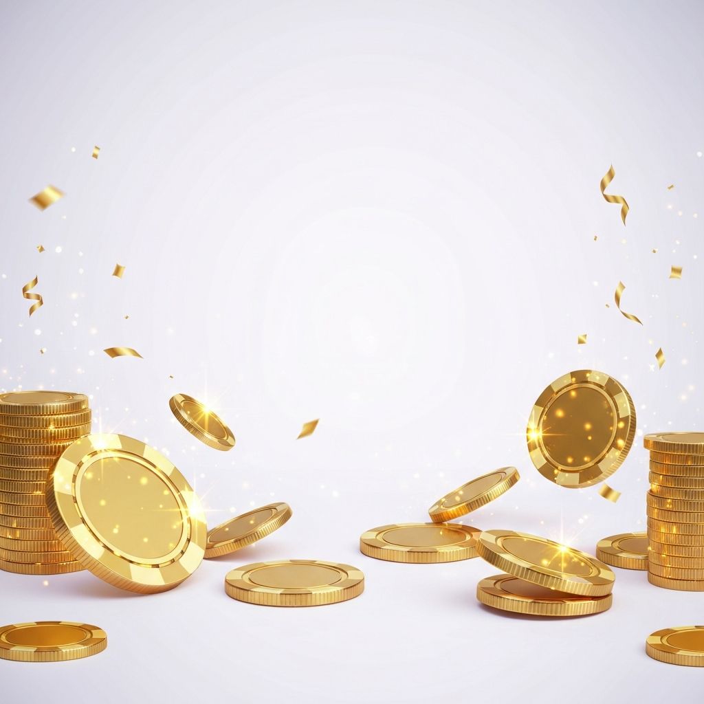 Casino coins decoration